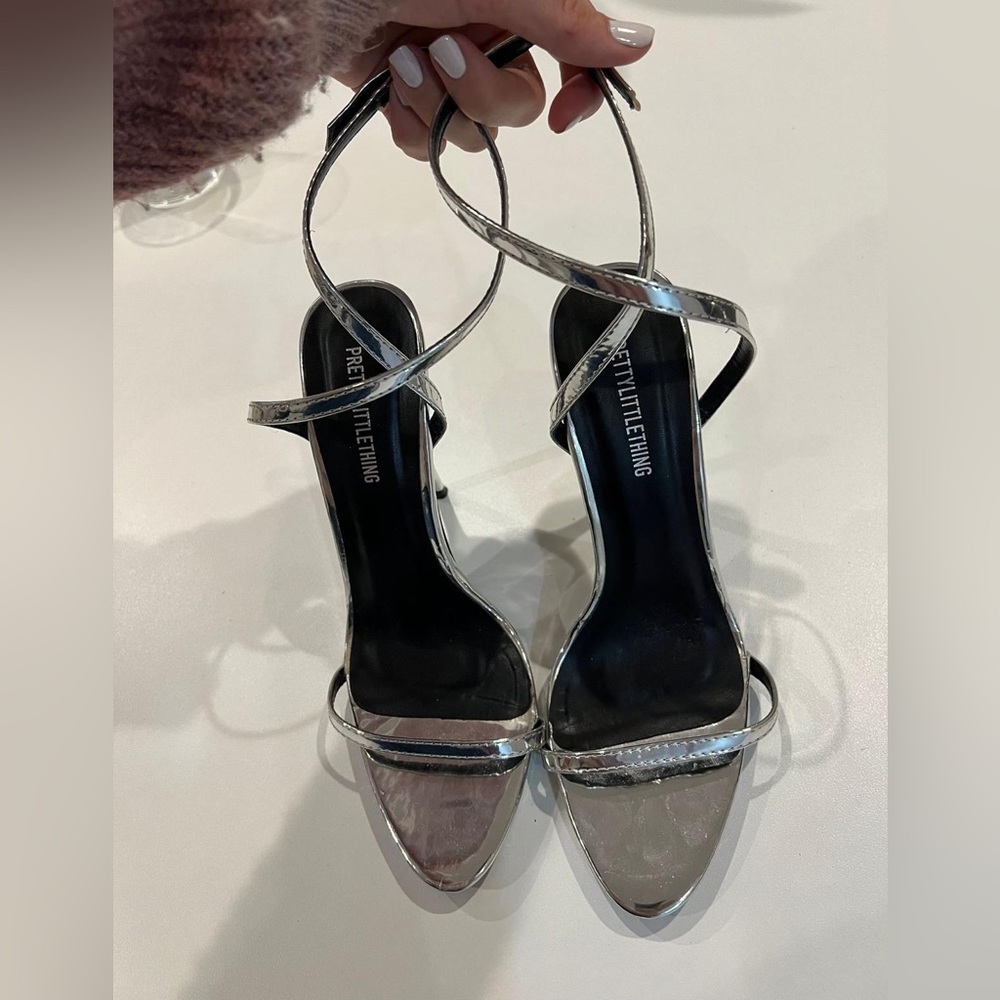 SILVER plt heels